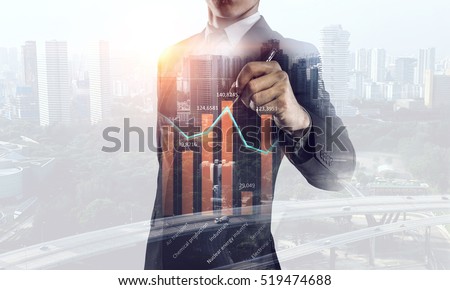 His business growth and progress . Mixed media Royalty-Free Stock Photo #519474688