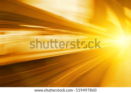 High speed business and technology concept, Acceleration super fast speedy motion blur of train station for background design.