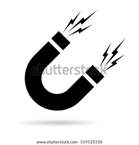 Magnet vector icon on white background. Magnet sign. Attraction icon. Magnet icon clip art. Royalty-Free Stock Photo #519520336