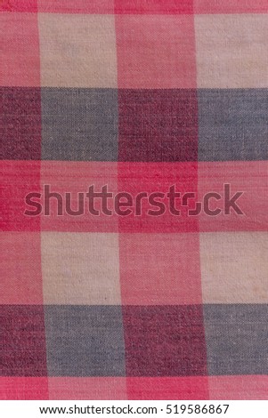 Top view of tartan cloth pattern, the general purpose to use it