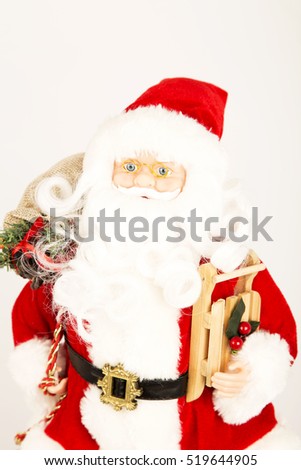 santa clause ,christmas ,winter, white, background, red ,eyes , blue , bag , back ,ornaments ,xmas ,presents ,gifts ,good ,man ,friend, decoration