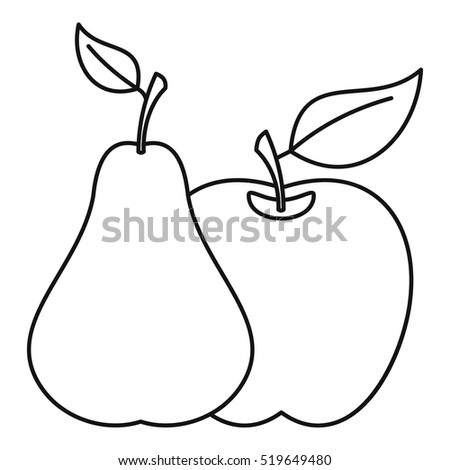 Apple and pear icon. Outline illustration of apple and pear vector icon for web design