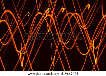 Blurred Light painting, Abstract of lighting equipment. Abstract blue neon painting. Abstract lights at motion exposure time.