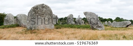 Standing stone,  brittany, Megalithic tombs, The Carnac stones France Royalty-Free Stock Photo #519676369
