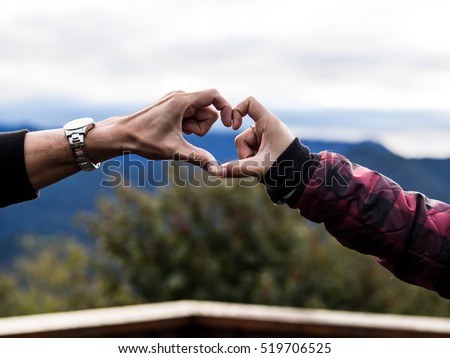 The Lovers heart, Make heart by a couple. The Symbol of love.