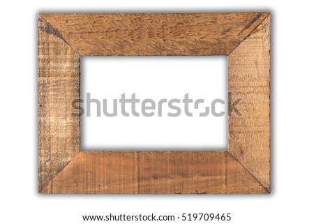 old coconut picture frame isolate on white 