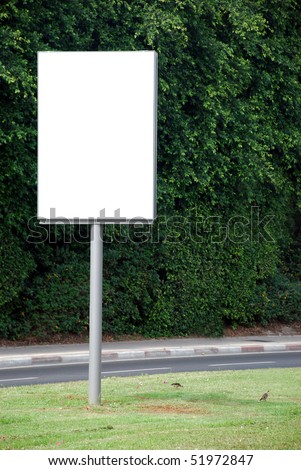 A Blank white Sign on a pole