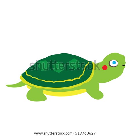 Isolated cute tortoise on a white background, Vector illustration