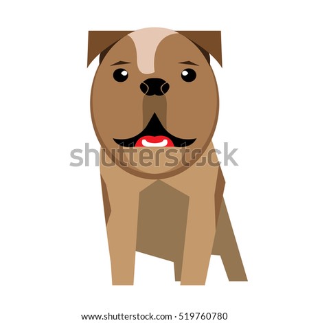 Isolated cute dog on a white background, Vector illustration