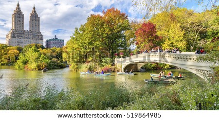 Beautiful foliage colors of New York Central Park. Royalty-Free Stock Photo #519864985