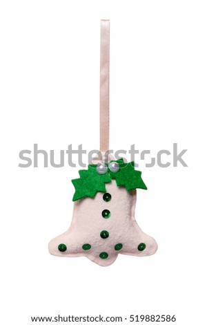 textile Christmas tree toys isolated on white background