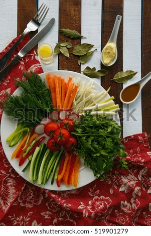 Vegetables stick plate
