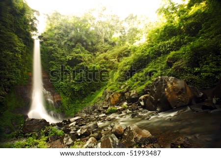 picture of nature and a beautiful waterfall in bali