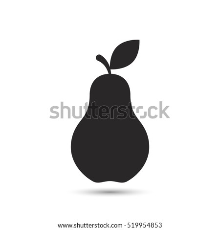 Pear icon vector. Pear silhouette sign isolated on white. Royalty-Free Stock Photo #519954853