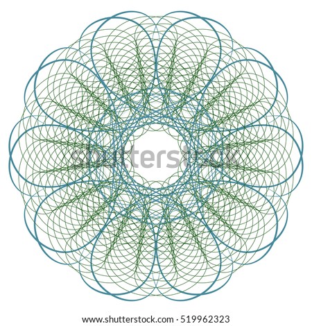 Guilloche. It can be used as a protective layer for the certificates, diplomas, banknotes. Pattern Rosette for Fake Money or Other Security Papers - Vector Illustration. Digital watermark.