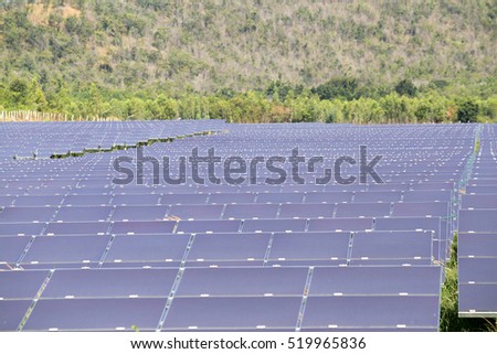 Solar energy panels on a big field