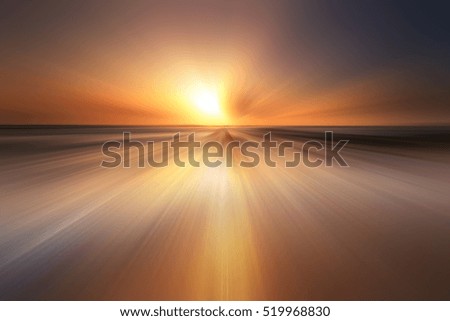 Motion blur sunset for background.