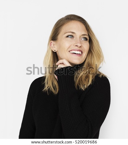 Woman Cheerful Studio Portrait Concept