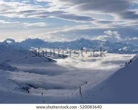 high alpine area in austria, arlberg