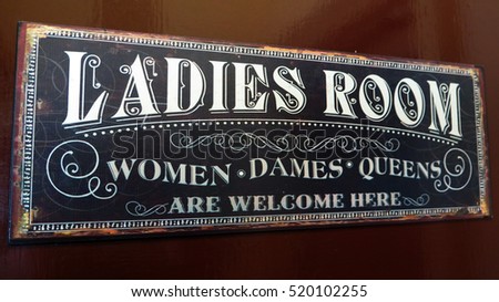 Ladies Rest room Sign in pub in England