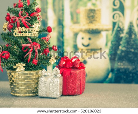 Christmas tree decoration with retro color effected