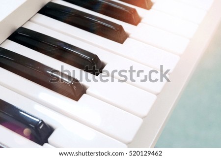Electronic musical keyboard synthesizer close-up

   