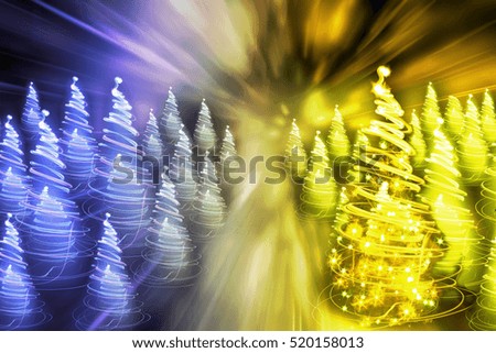 xmas forest (lights) on the black background