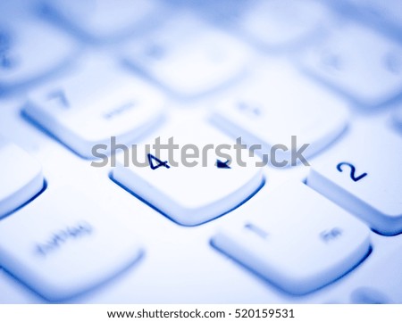 Personal computer pc external keyboad keys in Spanish format keypad isolated photo.