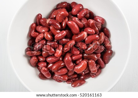 Canned Red Kidney Beans In White Bowl