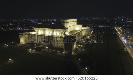 Night Romania Parliament