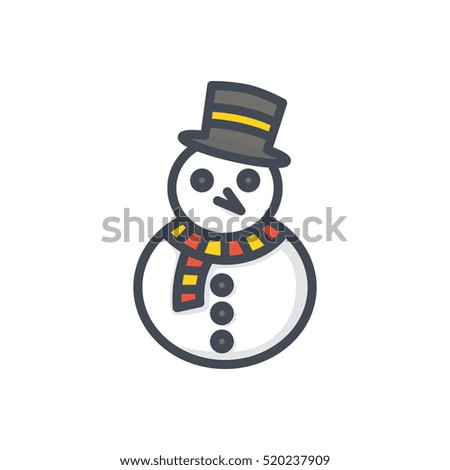 Christmas Colored Icon Snowman