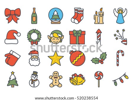 Christmas Colored Icon Set