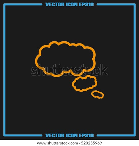 cloud thought icon vector illustration eps10. Isolated badge for website or app - stock infographics
