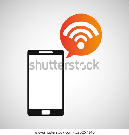cellphone connection wifi multimedia icon vector illustration eps 10