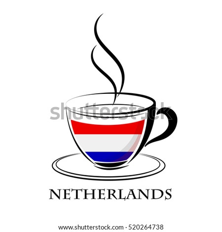coffee logo made from the flag of Netherlands
