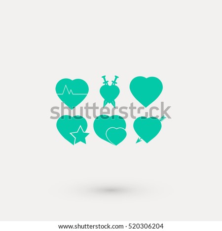 hearts icons vector, flat design best vector icon