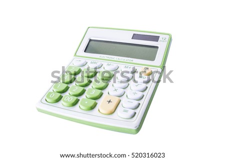 electric calculator on white background