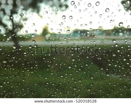 Drops of water on glass,raindrops on window glass