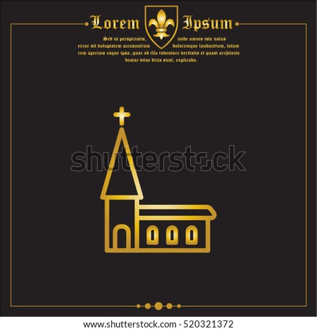 Web line icon. Church, temple