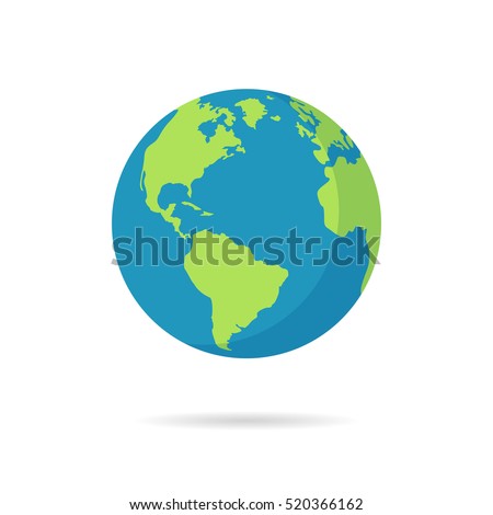 Flat planet Earth icon. Vector illustration for web banner, web and mobile, infographics. Royalty-Free Stock Photo #520366162