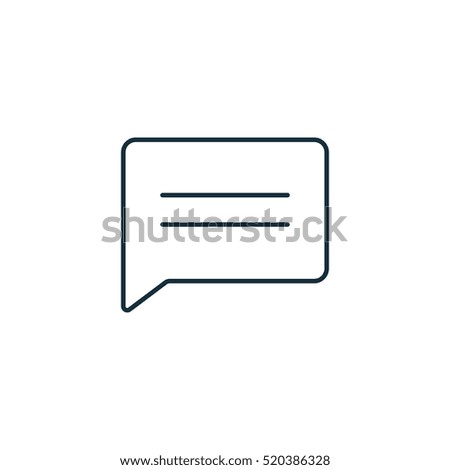 thin line chat, speech, comment, chatting icon on white background