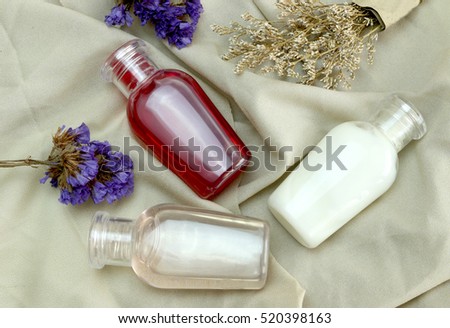 Hair Shampoo , Hair conditioner and Cream bath of body care and beauty product.  Royalty-Free Stock Photo #520398163