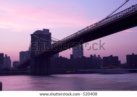 Brooklyn Bridge at dusk, NYC