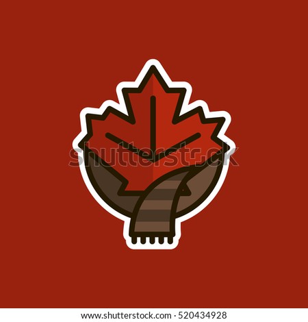 Canadian maple leaf wrapped scarf. Logo, icon