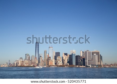 View of the skyline of Lower Manhattan in New York