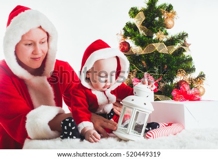 Christmas baby and mom