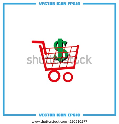 Cart icon vector illustration eps10. Isolated badge shopping cart  for website or app - stock infographics