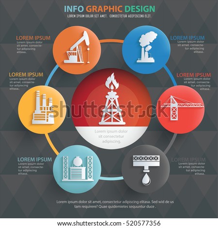 
Oil industry info graphic design on clean background,vector