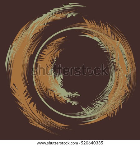 Abstract Snowstorm vector illustration. Round Element For Design. Circle Logo Templates. Brush Stroke Swirls. O Letter paint.