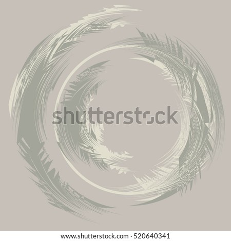 Abstract Snowstorm vector illustration. White Round Element For Design. Circle Logo Templates. Brush Stroke Swirls. O Letter paint.